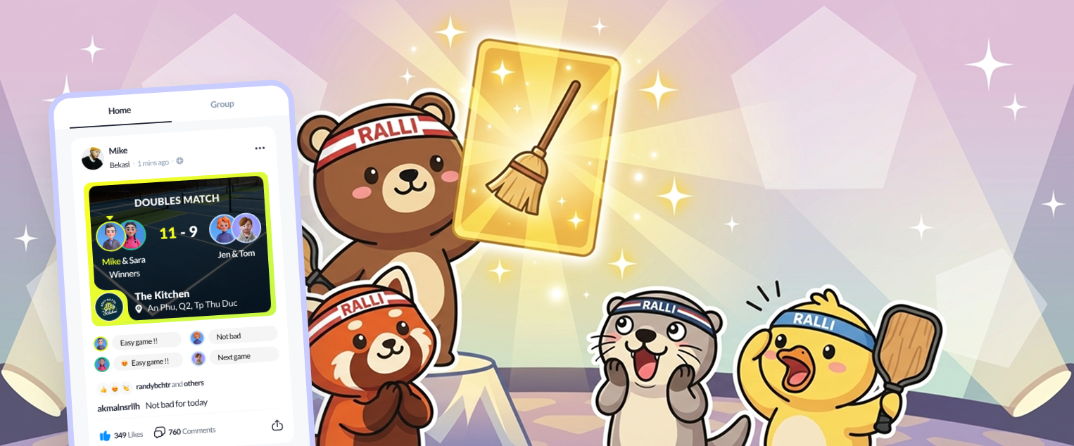 Glowing match recap card with Swept sticker